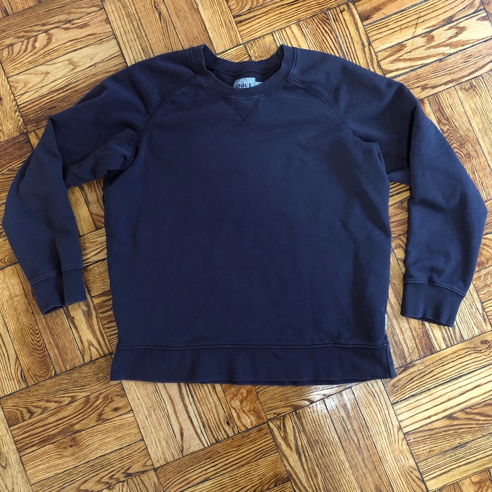Pact Organic Cotton Black Crewneck Sweatshirt XL
